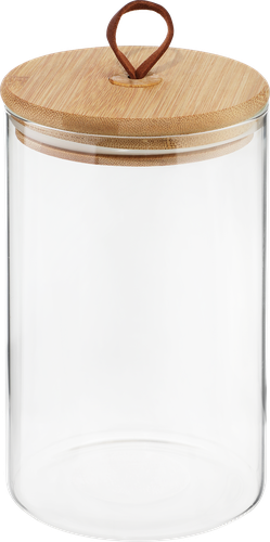 Банка для хранения HOMECLUB Timber, стекло, бамбук, 1.1л, Арт. 24SGPG10GSTXG-3, изображение