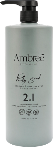 Шампунь+гель для душа AMBREE Profesional Pinky Sand 2в1, 1л, крупный план
