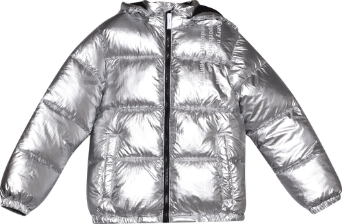 Куртка стеганая детская INWIN Kids, серебристая, Арт. AW25617-01, крупный план