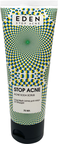 Скраб для лица EDEN Stop Acne содовый от прыщей, 75мл, картинка