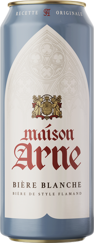 Напиток пивной MAISON ARNE Бир Бланш нефильтрованное осветленное пастеризованное 4,9%, 0,43л, крупный план