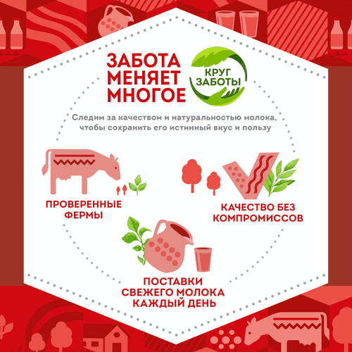Молоко пастеризованное ДОМИК В ДЕРЕВНЕ 3,2%, без змж, 1440г, крупный план