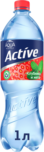 Вода питьевая AQUA MINERALE со вкусом клубники и мяты негазированная, 1л, изображение