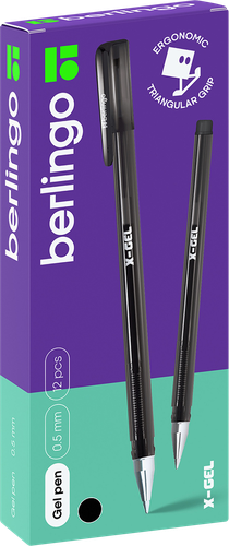 Ручка гелевая BERLINGO Tribase Gel X-Gel grip, черный, 0,5мм, грип, фотография