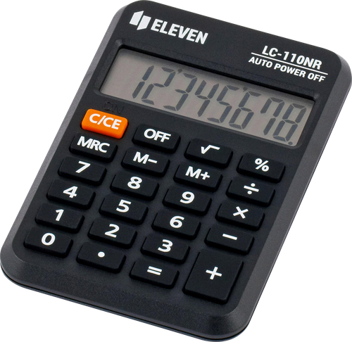Калькулятор карманный ELEVEN LC-110NR, 8 разрядов, 5,8х8,8х1,1см, черный, вид