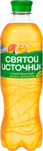 Вода+Сок СВЯТОЙ ИСТОЧНИК Манго-маракуйя, газированная, 0.5л, крупный план
