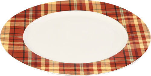 Тарелка обеденная HOMECLUB Plaid, 26,6см, фарфор, Арт. ED-p1, картинка