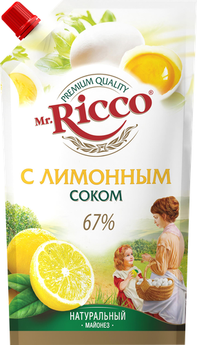 Майонез MR.RICCO с лимонным соком 67%, 375г, фотография