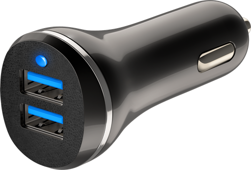 Устройство зарядное GAL суммарный ток – 2.4А разъемы: 2хUSB, черное, Арт. UC-2247, фото