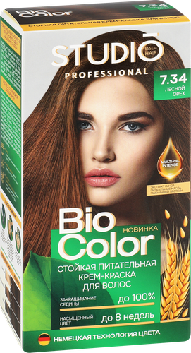 Краска для волос STUDIO Biocolor 7.34 Лесной орех, 115мл, фото