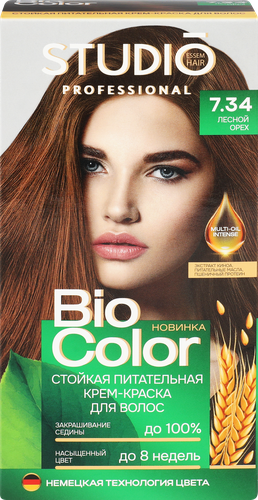 Краска для волос STUDIO Biocolor 7.34 Лесной орех, 115мл, фотография