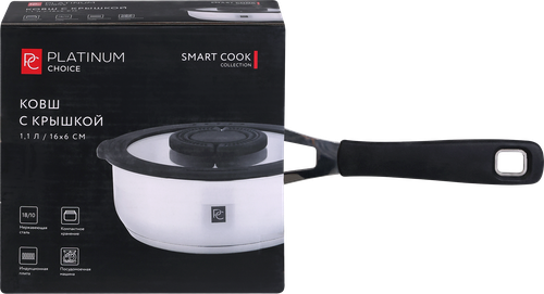 Ковш PLATINUM CHOICE Smart Cook, нержавеющая сталь, силикон, 1.1л, Арт. LF-SS1, картинка