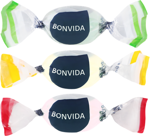 Мини карамель леденцовая BONVIDA микс, вкус малины, лимона, яблока, персика, 800г, детальное фото