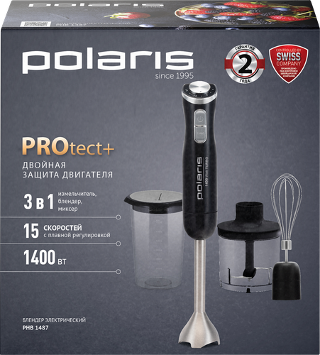 Блендер POLARIS 3в1: измельчитель, блендер, миксер, Арт. PHB 1487 Polaris, изображение