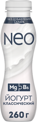 Йогурт питьевой NEO Классический 1,8%, без змж 260г, картинка
