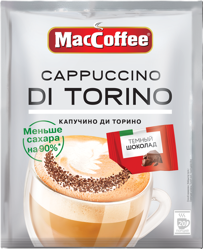Напиток кофейный растворимый MACCOFFEE Капучино Диторино с темным шоколадом 2в1г, 20шт, изображение