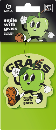 Ароматизатор автомобильный GRASS Смайл яблоко, подвесной, Арт. ST-1480, изображение