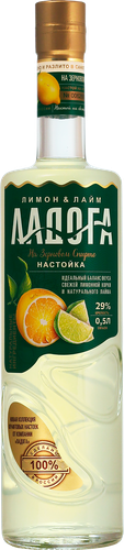 Настойка ЛАДОГА Лимон и лайм 29%, сладкая, 0.5л, изображение