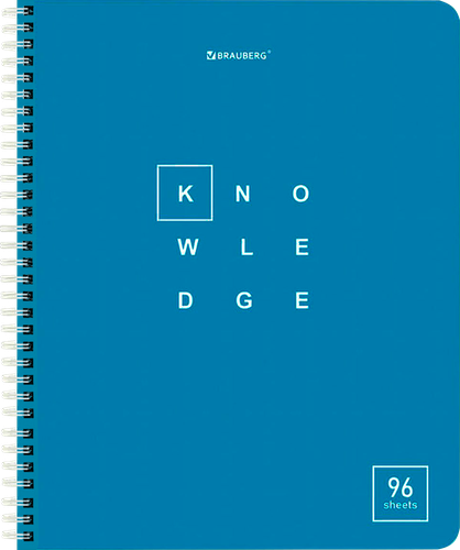 Тетрадь BRAUBERG Knowledge А5, 96 листов, на гребне, в клетку, обложка картон, Арт. 404421, вид
