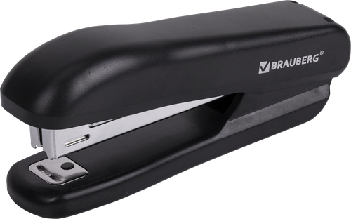 Степлер BRAUBERG N10, SX-19, до 12 листов, с антистеплером, черный, в 
ассортименте, Арт. 228587, изображение