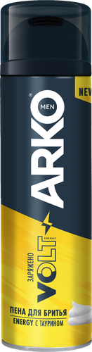 Пена для бритья ARKO Energy с таурином, 200мл, крупный план