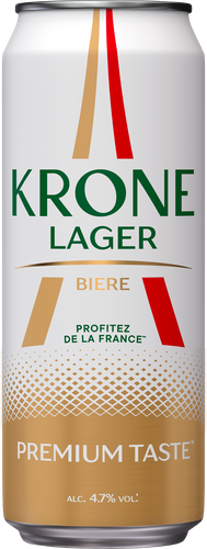 Пиво светлое KRONE Lager Biere пастеризованное 4,7%, 0,45л, крупный план
