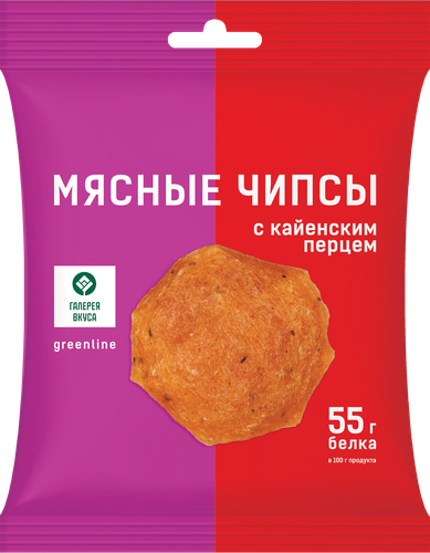 Чипсы мясные сыровяленые из курицы ГАЛЕРЕЯ ВКУСА с кайенским перцем, 30г, картинка