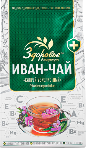 Напиток чайный ЗДОРОВЬЕ Иван-чай Кипрей узколистный цельнолистовой, 50г, крупный план