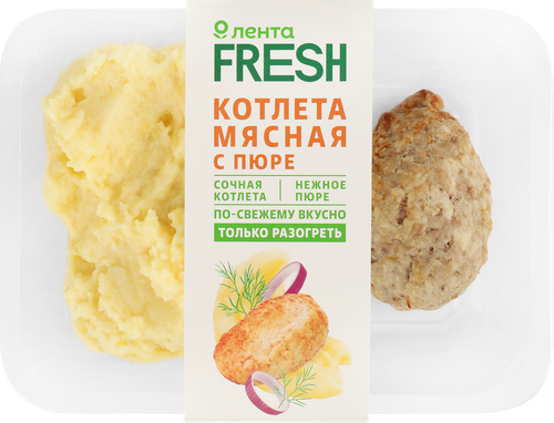 Котлета с картофельным пюре ЛЕНТА FRESH, 250г, фото