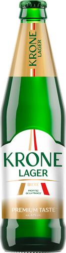Пиво светлое KRONE Lager Biere пастеризованное 4,7%, 0,45л, вид