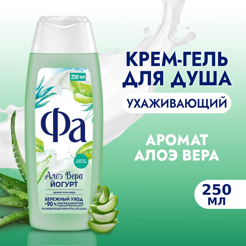 Крем-гель для душа ФА Алоэ вера, йогурт, 250мл, вид