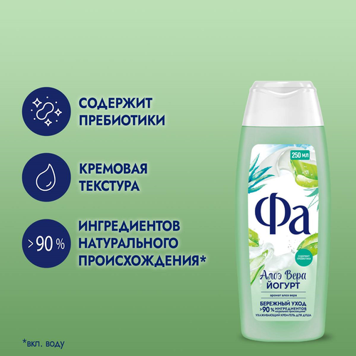 Крем-гель для душа ФА Алоэ вера, йогурт, 250мл, картинка