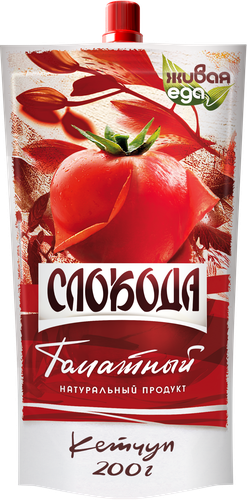 Кетчуп СЛОБОДА Томатный, 200г, крупный план