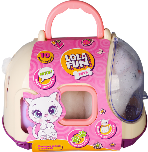 Набор игровой LOLAFUN Питомец в переноске, с аксессуарами, со звуковыми эффектами, Арт. DL1044, вид