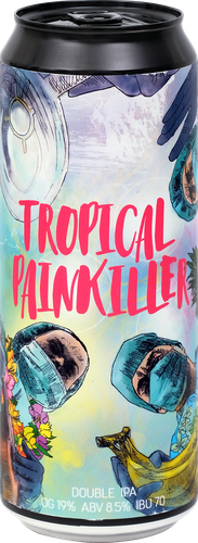 Пиво светлое PLAN B Tropical Painkiller нефильтрованное непастеризованное неосветленное 8,5%, 0,45л, изображение