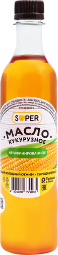 Масло кукурузное SUPER нерафинированное, 500мл, крупный план