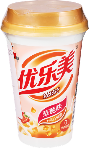 Напиток чайный YOULEMEI Babble tea Клубника с мармеладками в стакане, 80г, картинка