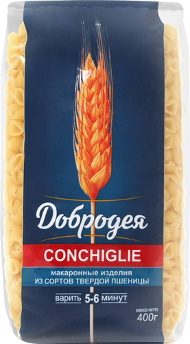 Макароны ДОБРОДЕЯ Conchiglie группа А высший сорт, 400г, картинка