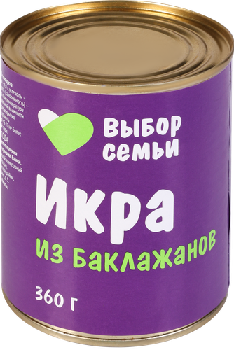 Икра из баклажанов ВЫБОР СЕМЬИ, 360г, картинка