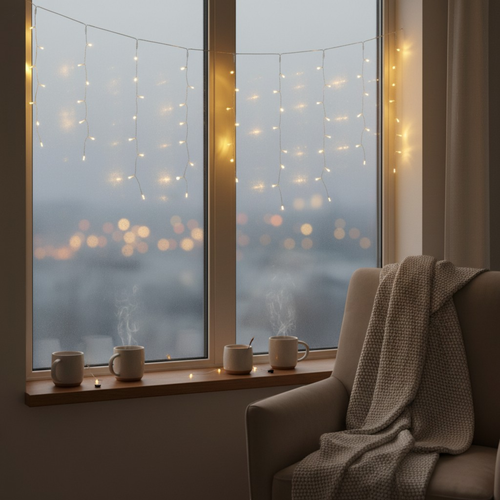 Электрогирлянда Platinum choice, Бахрома, 720 LED, теплый белый, 25м, детальное фото