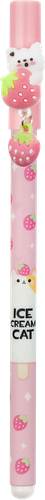 Ручка гелевая MESHU Friendsberry, стираемая, синий, 0,5мм, с топпером, фотография