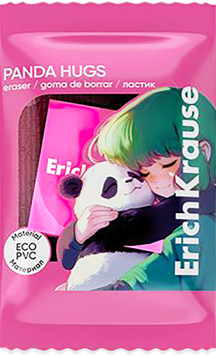 Ластик ERICHKRAUSE Panda Hugs, супермягкий квадратной формы, изображение
