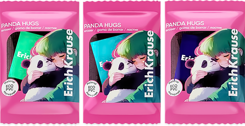 Ластик ERICHKRAUSE Panda Hugs, супермягкий квадратной формы, фото