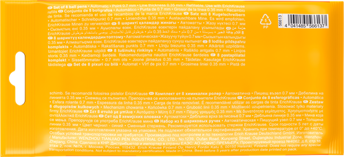 Набор шариковых ручек ERICHKRAUSE R-301 Matic Orange 0.7, автоматические, синий, 8шт, фото