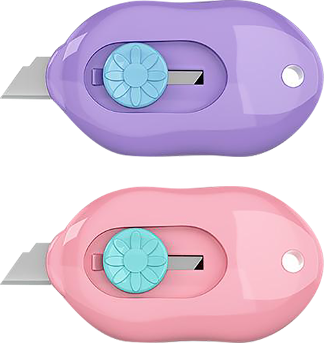 Нож канцелярский ERICHKRAUSE Cloud Mini Pastel, мини формат, в ассортименте, фото