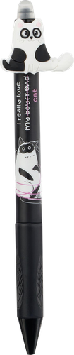 Ручка гелевая MESHU Funny cats, стираемая, автоматическая, синий, 0,5мм, с топпером, в ассортименте, фото