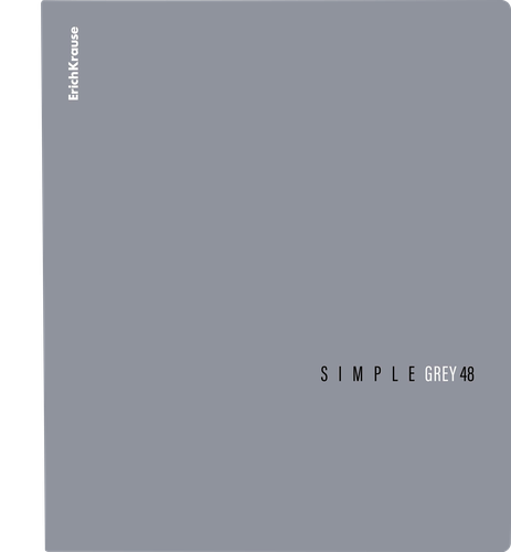 Тетрадь общая ученическая ERICHKRAUSE Simple Color, серый, 48 листов, в клетку, картинка