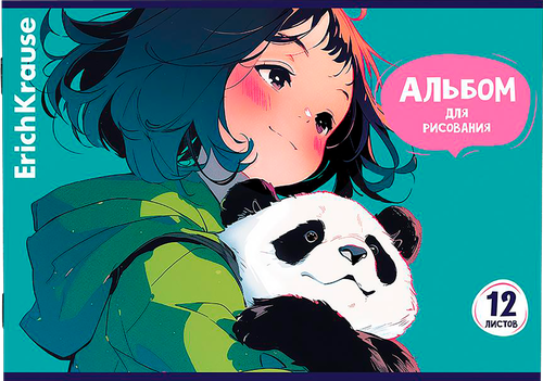 Альбом для рисования ERICHKRAUSE Panda Hugs, на скобе, А4, 12 листов, фотография