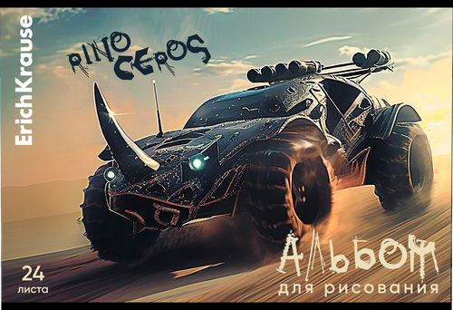 Альбом для рисования ERICHKRAUSE Road Beast, на скобе, А4, 24 листа, картинка
