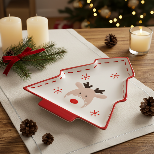 Тарелка сервировочная HOMECLUB Nice Tree 22см, керамика, Арт. NCNY-3, крупный план